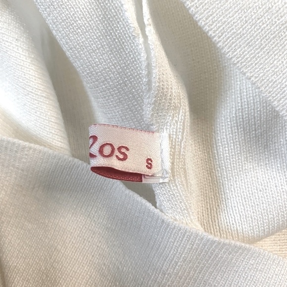 La’ Ros White Boho Sequin Flutter Sleeve Top Sweater Women Size Small - Picture 9 of 10